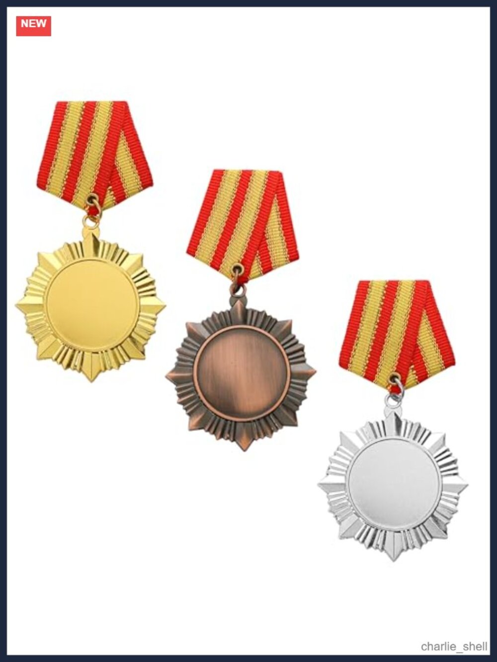 3PCS Military Medal Pins Alloy Brooch Set for Uniform Cosplay Costume